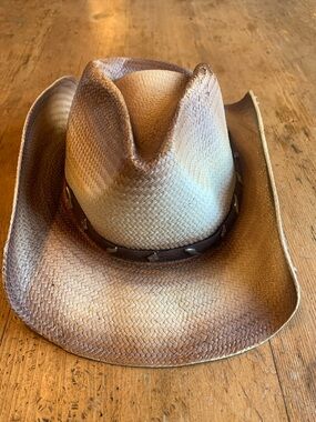 Cody James Brown Straw Cowboy Hat with Studded Band - Men